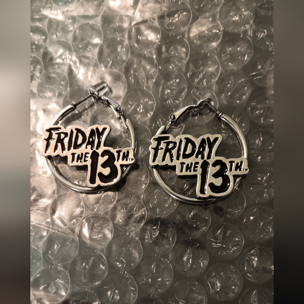Fri 13th Hoop Earrings (New)